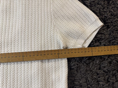 Tailored Mock Neck Knitted Shirt Cream – Size L/XL Asian (S/M American)