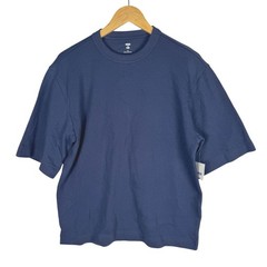 Mode of One Ottoman Tee Caspian Waters Blue Relaxed Fit Textured T-Shirt S NEW