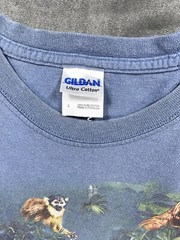 Blue Vintage MOODY GARDENS Galveston TEXAS Gulf Beach Animals Large Shirt