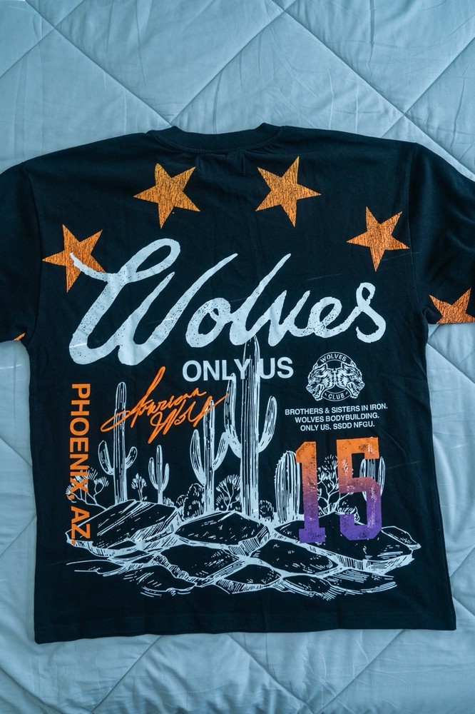 Darc Sport Wolves Only Us Men’s Graphic T-Shirt Black Size L Crew Neck PHX AZ