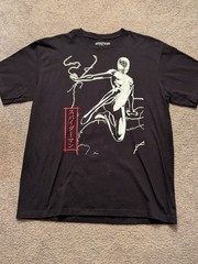 Licensed Marvel Large Black & White Spiderman Tshirt w/Red Boxed Katakana Logo