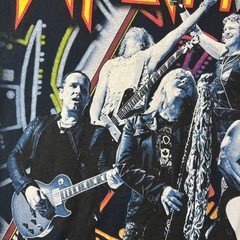 Def Leppard Concert Rock Tour 2015 T-Shirt Men’s L Navy Blue Front Back Graphic