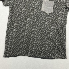 AllSaints Shirt Men Small Black Floral Graphic Suede Pocket Infinate Crew Tee S