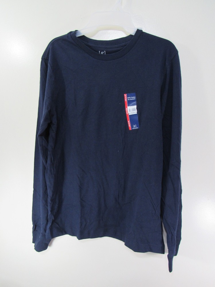New Mens George Crew T Shirt Size S 34 36 Blue Long Sleeve