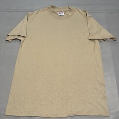 VTG Y2K Hanes Heavyweight 50/50 Blank T-Shirt NOS Light Brown Earthtone Minimal-
