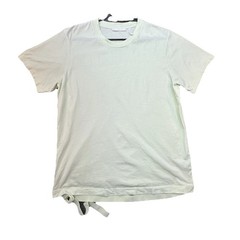 Helmut Lang Mint Green Logo T Shirt Mens L Drawstring Hem Made in Portugal