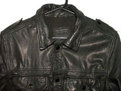 Men’s All Saints SECTION LEATHER SHIRT jacket overshirt M (ref70) £149.99!!!!!