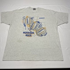 Vintage 90s Single Stitch T-Shirt Mens XXL Gray Volleyball Art Sports USA Made