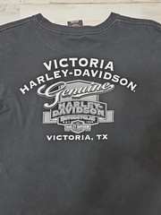 Harley Davidson Old english T-shirt World Famous Sz Large Biker Victoria Texas