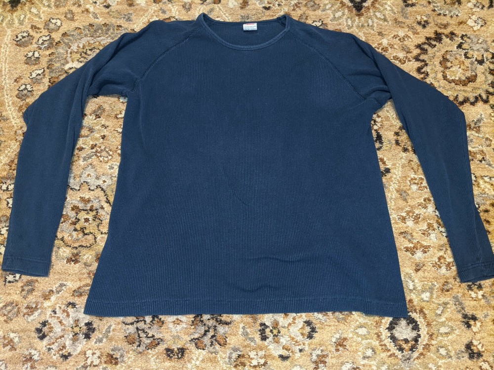 052)LEVI LEVIS WAFFLE THERMAL TEE SHIRT LONG SLEEVE BLUE XL EXTRA LARGE