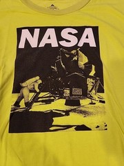 Junior 2XL Neon Green NASA T Shirt With Print On Sleeves