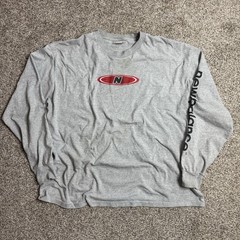 Vintage 90s New Balance Center Logo Gray XX-Large Long-Sleeve T-Shirt Skater