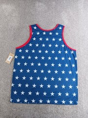Home Free XL Mens Tank Top T-Shirt Blue Star Texas All Over Print Cotton NWOT