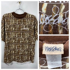 Vintage 80s 90s Mossimo All Over Embroidered Spellout Shirt Skate Surf Street XL