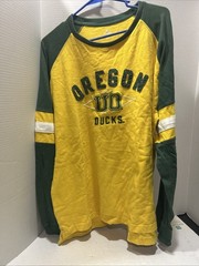 Oregon Ducks Knights Apparel Long Sleeve T Shirt Yellow Green XL/XG Q10