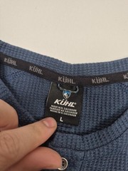 Kuhl Konflikt Henley Shirt Men’s Large Blue Long Sleeve Waffle Thermal Outdoor