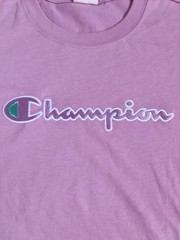 Champion T-shirt L Pink Antique T-shirt Big Logo Spellout Embroidered Shirt