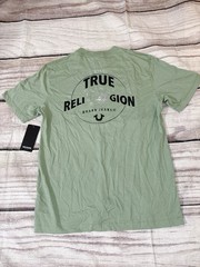 True Religion Men’s Size L Circular Tr Buddha Foil Crew Green Bay T-shirt ts)