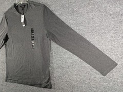 Banana Republic Men’s Large Luxe Touch Performance Tee Long Sleeve Charcoal NWT