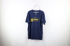 New Nike Mens Size Large Team Issued University of Michigan Soccer T-Shirt Blue