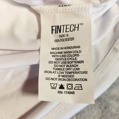 Fintech Shirt Mens White Rash Guard Fishing UV Sun Defender Quick Dry UPF 50 NWT