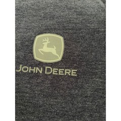 John Deere Mens Graphic T-Shirt Blue Small Farm Tractor Barn Scene Delta Tee