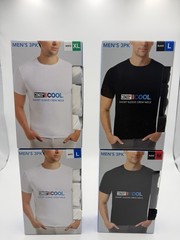 32 Degrees Cool Men’s 3-Pack Crew Neck T-Shirts Black White M L XL NEW