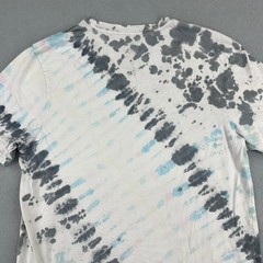 Volcom Mens Tie Dye Graphic T-Shirt Modern Fit Blue Grey White Small