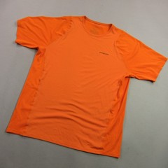 Patagonia Shirt Mens Medium Orange Short Sleeve Crew Neck Lightweight Stretch