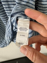 Lucky Brand Mens XL Blue White Striped Henley Shirt Long Sleeve 100% Cotton
