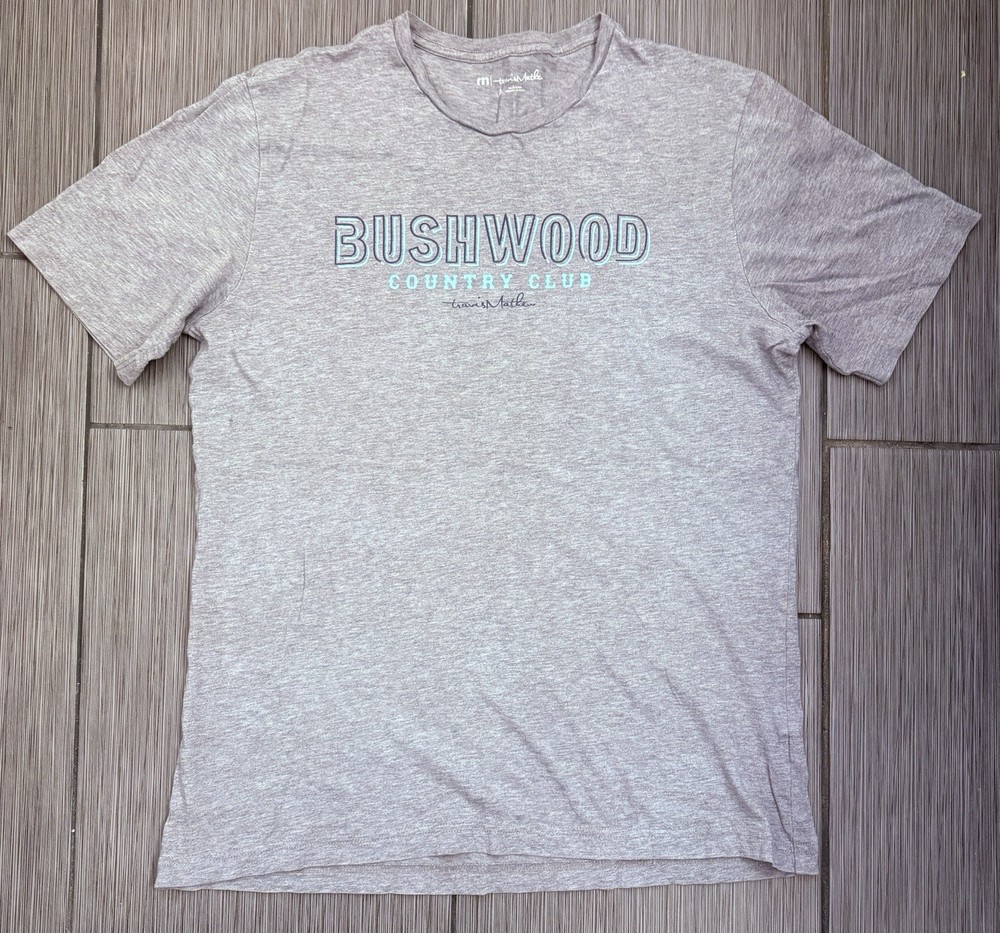 Travis Mathew Bushwood Country Club Graphic T-shirt Size Medium Gray Cotton