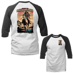 Native American Warrior Spirit of Heroes Western Heritage 3/4 Sleeve Raglan