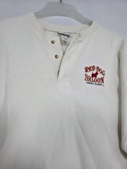 Vtg Red Dog Saloon Bar Juneau Alaska L/S Henley Shirt Embroidered Men’s L (G8)