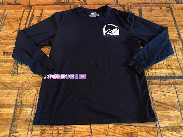 Taco Bell Shirt Mens Medium M Black EST 1962 Logo Graphic Long Sleeve Fast Food