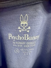 Psycho Bunny Mens Lavender Blue Pima Cotton V-Neck Logo T-Shirt Size 5