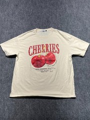 Pairxily Oversized Graphic Tees Vintage Cherry Fruit Shirt Large, Apricot