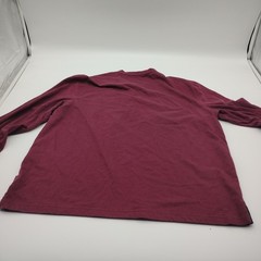 Sean John Mens XL Burgundy Henley Long Sleeve Shirt Black Faux Leather Panel