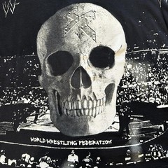 Vtg Stone Cold 1999 AOP Skeleton Shirt Mens L Black 90s WWF Wrestling Tee WWE