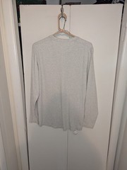 The Normal Brand Puremeso Two Button Henley Size L Gray Long Sleeve