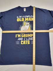 Grumpy Cat T Shirt 2XL Im A Simple Old Man Long Sleeve Grandpacore Cotton