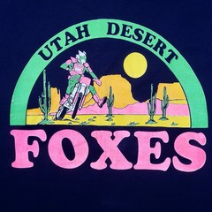 VTG 90s Country Cottons Utah Desert Foxes Mock Neck T Shirt XL Motocross USA NWT