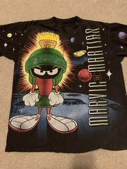 VTG 1993 Looney Tunes Marvin The Martian AOP Wild Oats 1993 2XL Flaw