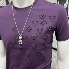 New Men Luxury Diamond Rhinestones Fashion T-Shirt High Quality 4 Colors