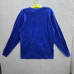 Adidas Men Shirt L/G Blue THE GO-TO TEE Big Logo Long Sleeve NWT