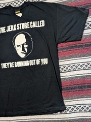 Vintage Seinfeld Jerk Store George Costanza Black Ripple Shirt Mens XL NEW