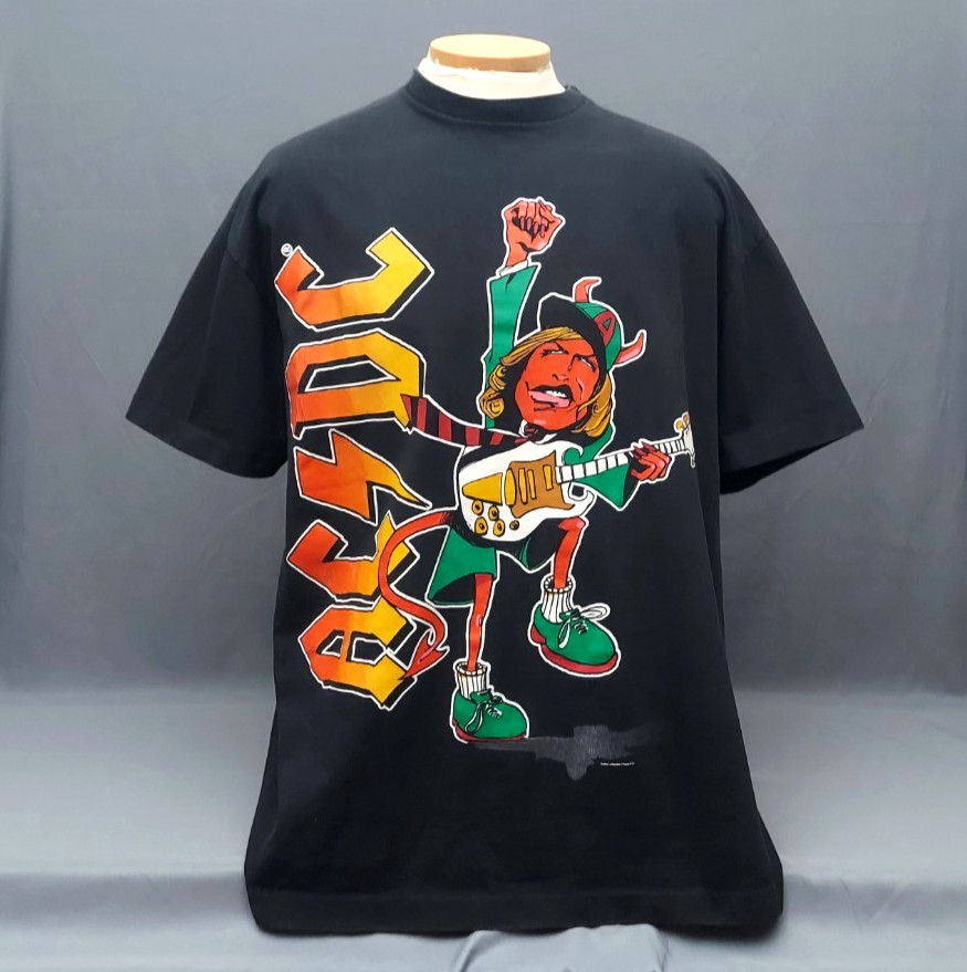 Vintage AC/DC Shirt Size XL 2000 Single Stitch Angus Young Band Tee Y2K