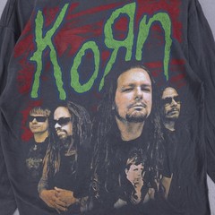 Vtg Korn Shirt Mens Large Follow The Leader REPRINT AOP 90s Band Long Sleeve