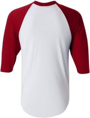 Men’s Regular fit Two Tone 100% Ring-Spun Combed Cotton Raglan ¾ Sleeve Baseball