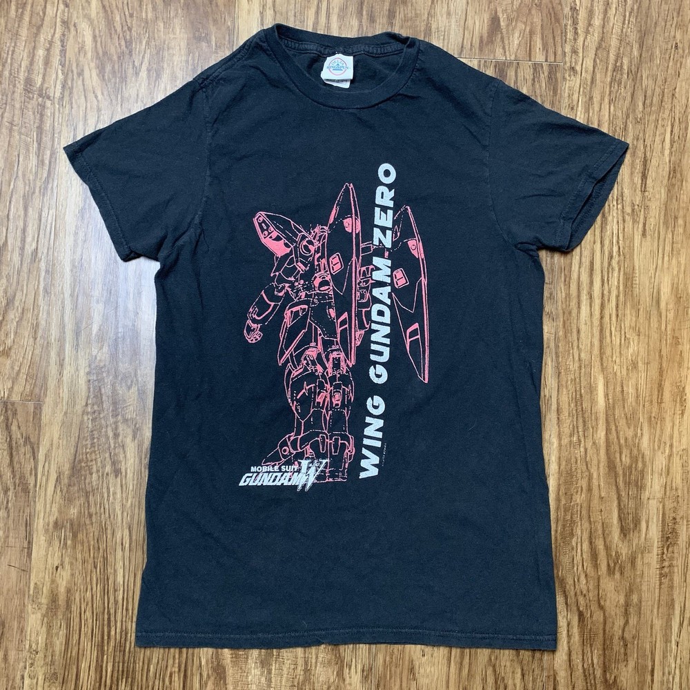 Mobile Suit Gundam W T Shirt Size Small Wing Gundam Zero Black Short Sleeve Tee