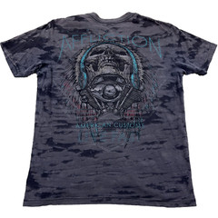 Affliction Shirt Men Medium Gray American Customs Indian Chief Tattoo MMA Live
